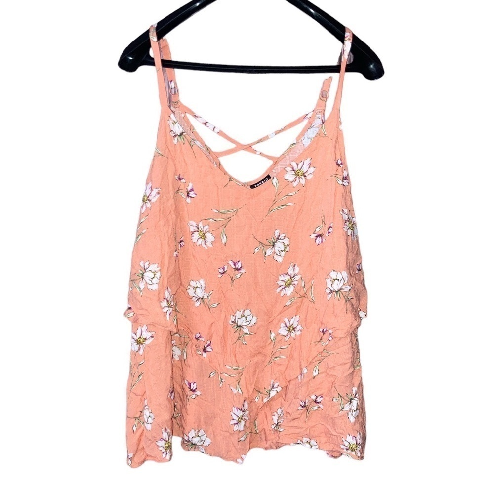 TORRID Women’s 3X Plus Orange Floral Tank Top Adjustable Straps